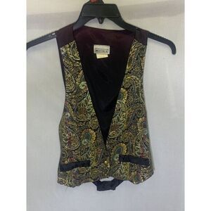 Women's M Vintage 80s 90s MIRRORS Floral‎ Daisy  Vest Retro Cottage